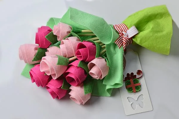 buket bunga flanel