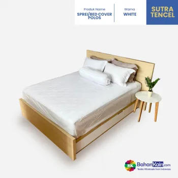 Sprei / Bed Cover Sutra Tencel Polos White, Coffee, Pink, Stucco