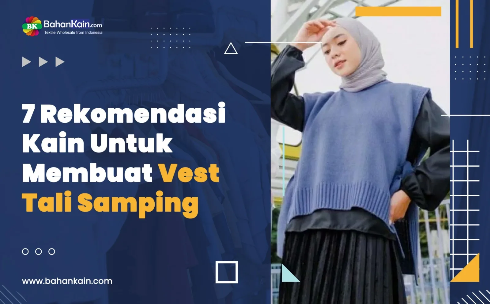 Kain Untuk Membuat Vest Tali Samping