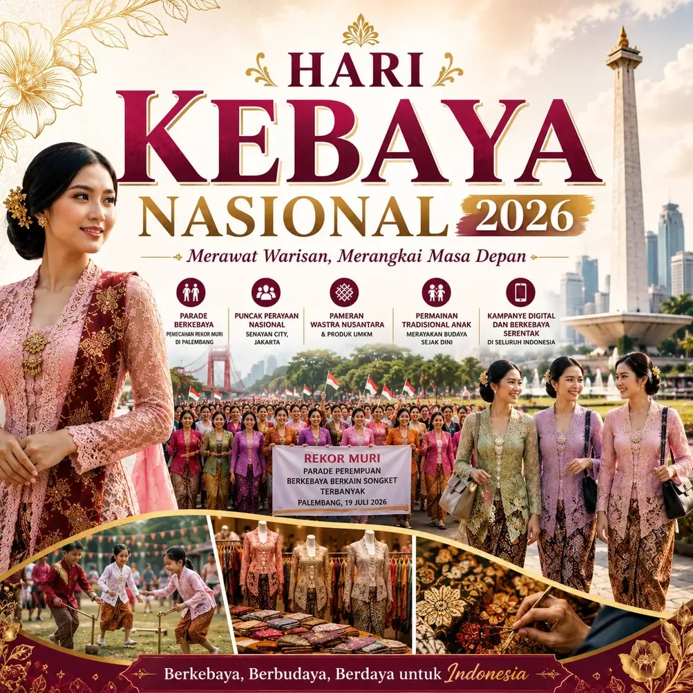 Hari Kebaya Nasional 2026 Bakal Meriah, Dari Rekor MURI hingga Pameran Wastra Nusantara