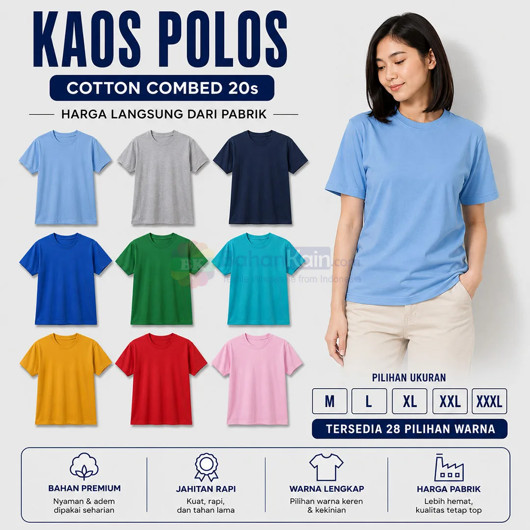 Koleksi Kaos Polos Standar Distro By Bahankaincom, Cocok Untuk Beragam Kebutuhan!